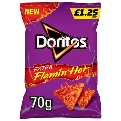 Picture of PM £1.25 DORITOS EXTRA FLAMIN HOT DINAMITA 65G x20