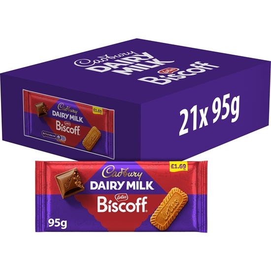 Picture of PM £1.69 CADBURY DAIRY MILK BISCOFF 95G X 21