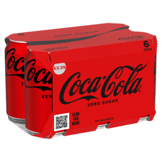 Picture of PM £3.39 COKE ZERO CANS 330ml 6PK x 4
