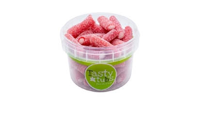 Picture of PM £1.25 TASTY TUBS FIZZY STRAWB PENCILS 120g X 12