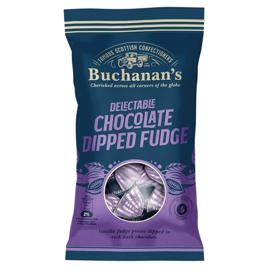 Picture of BUCHANANS CHOCOLATE DIPPED FUDGE BAGS 120G X 12