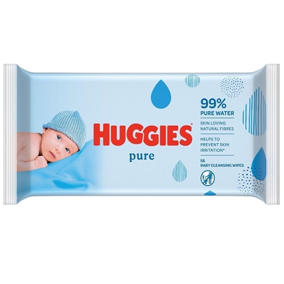Picture of HUGGIES BABY WIPES (99% WATER) 56'S X 10