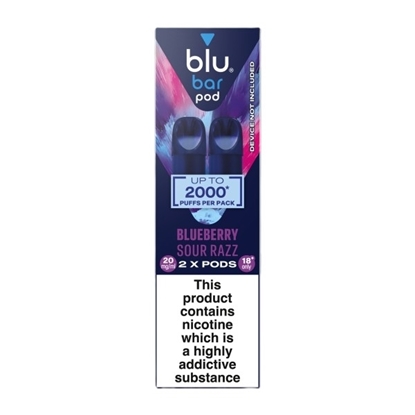 Picture of BLU BAR 2000 *KIT* BLUE SOUR RAZZ 20MG X 10