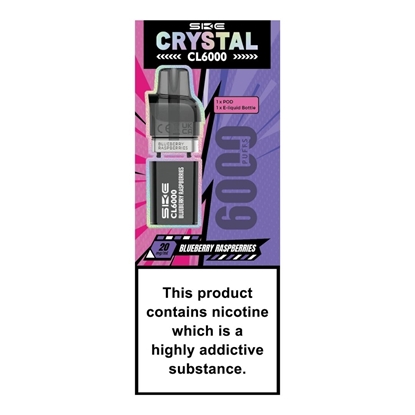 Picture of SKE CRYSTAL CL6000 POD BLUEBERRY RASP 20MG X 5