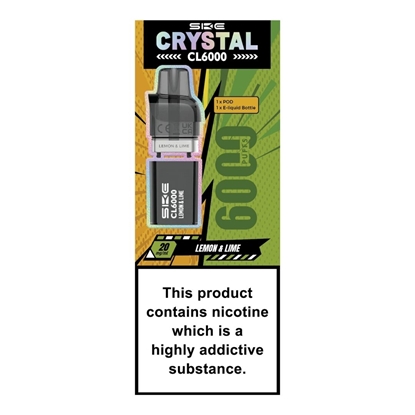 Picture of SKE CRYSTAL CL6000 POD LEMON & LIME 20MG x 5