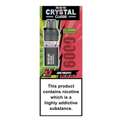 Picture of SKE CRYSTAL CL6000 POD SOUR PINEAPPLE 20MG x 5