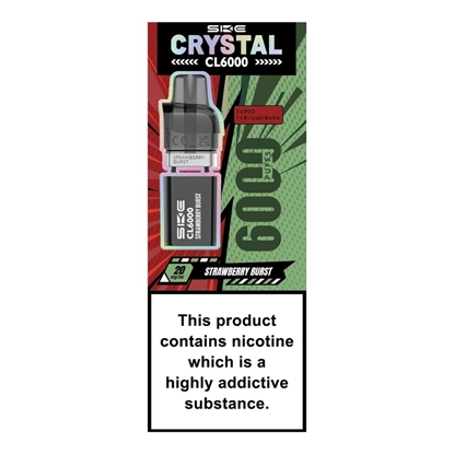 Picture of SKE CRYSTAL CL6000 POD STRAWBERRY BURST 20MG x 5