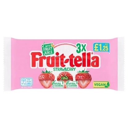 Picture of PM £1.25 FRUITELLA STICK STRAWBERRY 3PK 41G X 24