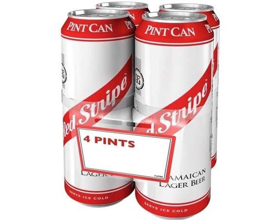 Picture of RED STRIPE LAGER PINT CANS 568ML X 4PK X 6
