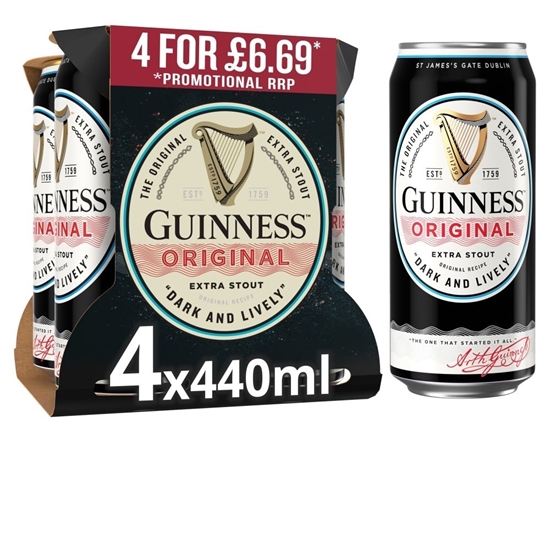 Picture of PM £6.69 GUINNESS ORIGINAL 440ML 4PK X 6