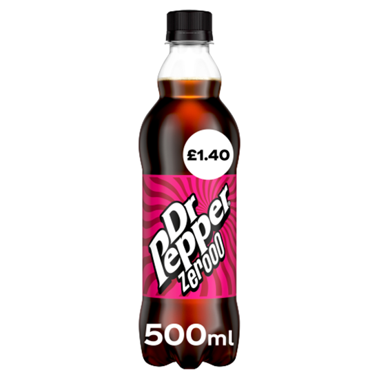 Picture of PM £1.40 DR PEPPER *ZERO* 500ML BOTTLE x 12