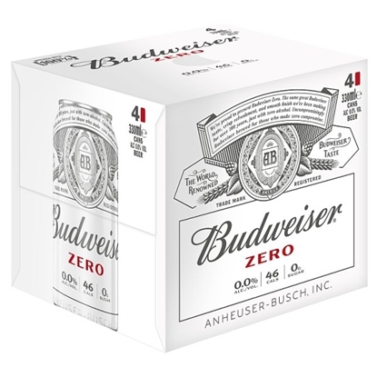 Picture of BUDWEISER ZERO CANS 0% 330ML X 4PK X 6