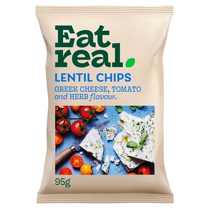 Picture of EAT REAL LENTIL CHIP GREEK CHEESE TOM/HERB 95G x10
