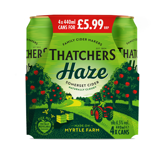 Picture of PM £5.89 THATCHERS HAZE *CANS* 440ml 4PK x 6 