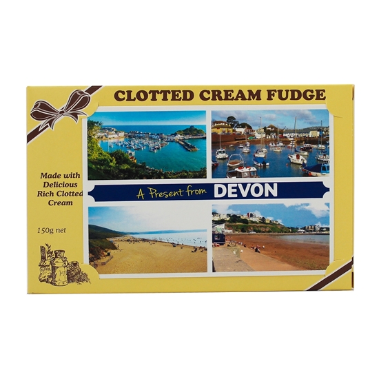 Picture of CLOTTED CREAM FUDGE POSTCARD TORQUAY 150G X 10