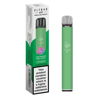 Picture of ELFBAR 600 POD KIT KIWI P/FRUIT GUAVA 20MG X 10