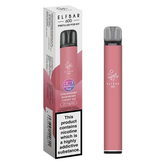 Picture of ELFBAR 600 POD KIT STRAWB RASP CHERRY ICE 20MG x10