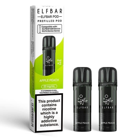 Picture of ELFBAR 600 POD APPLE PEACH 20MG 2PK X 10