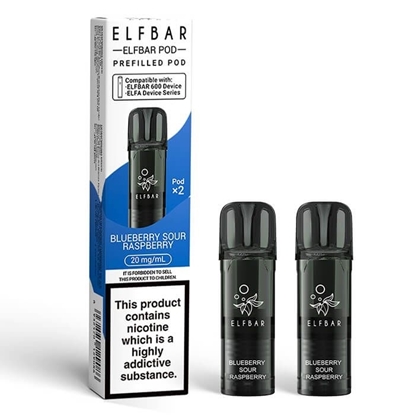 Picture of ELFBAR 600 POD BLUE SOUR RASPBERRY 20MG 2PK X 10