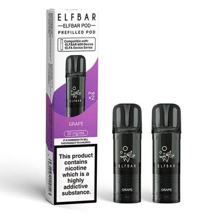 Picture of ELFBAR 600 POD GRAPE 20MG 2PK X 10