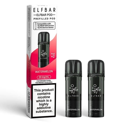 Picture of ELFBAR 600 POD WATERMELON 20MG 2PK X 10