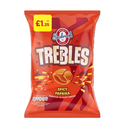 Picture of PM £1.25 SEABROOK TREBLES SPICY PAPRIKA 60G X 12