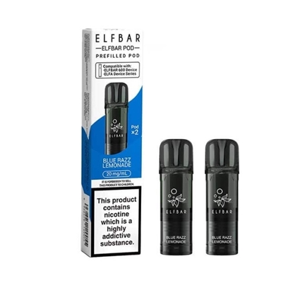 Picture of ELFBAR 600 POD BLUE RAZZ LEMONADE 20MG 2PK X 10