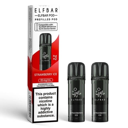 Picture of ELFBAR 600 POD STRAWBERRY ICE 20MG 2PK X 10