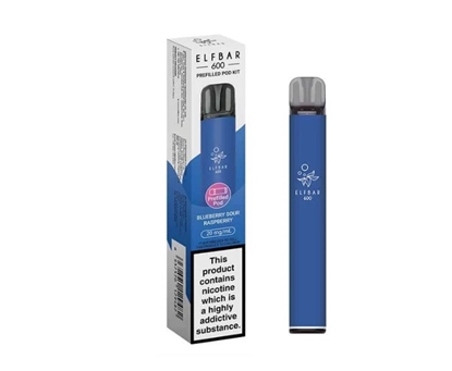 Picture of ELFBAR 600 POD KIT BLUE SOUR RASPBERRY 20MG X 10