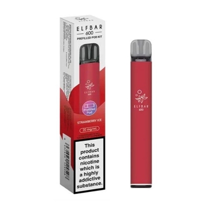 Picture of ELFBAR 600 POD KIT STRAWBERRY ICE 20MG X 10