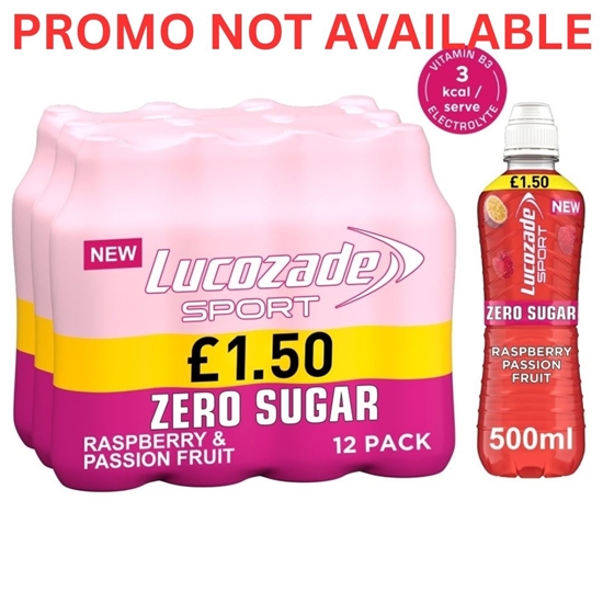 Picture of PM £1.50 LUCOZADE SPORT ZERO RASP&PASSION 500MLx12