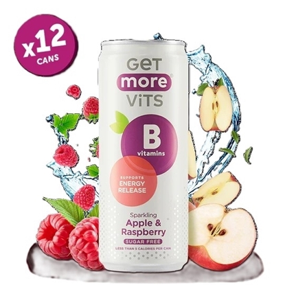 Picture of GET MORE VITS APPLE/RASPBERRY 330ML CANS X 12