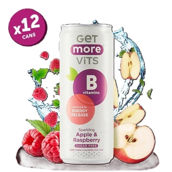 Picture of GET MORE VITS APPLE/RASPBERRY 330ML CANS X 12