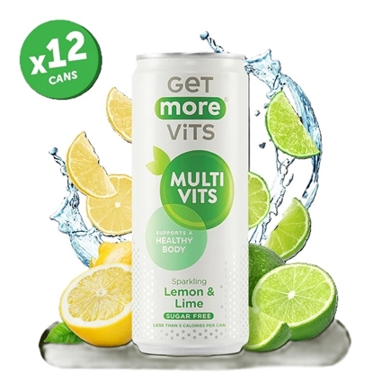 Picture of GET MORE VITS LEMON LIME 330ML CANS X 12