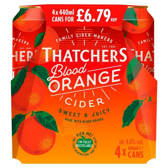 Picture of PM £6.79 THATCHERS BLOOD ORANGE CANS 440ML 4PK X 6