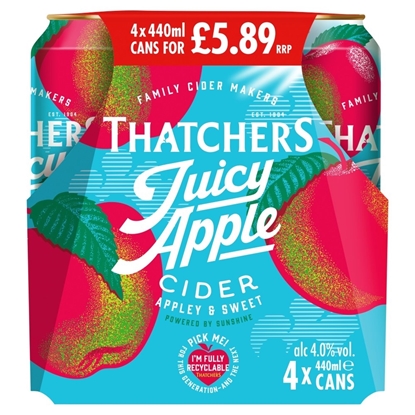 Picture of PM £5.89 THATCHERS JUICY APPLE CANS 440ml 4PK x 6 