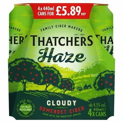 Picture of PM £5.89 THATCHERS HAZE *CANS* 440ml 4PK x 6 