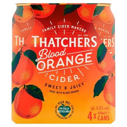 Picture of THATCHERS BLOOD ORANGE CANS 440ML 4PK X 6