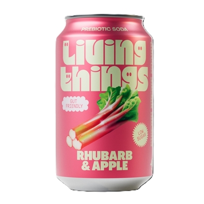 Picture of LIVING THINGS RHUBARB & APPLE CANS X 12