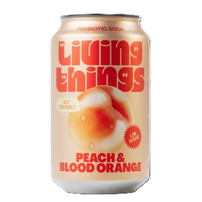 Picture of LIVING THINGS PEACH & BLOOD ORANGE CANS X 12 