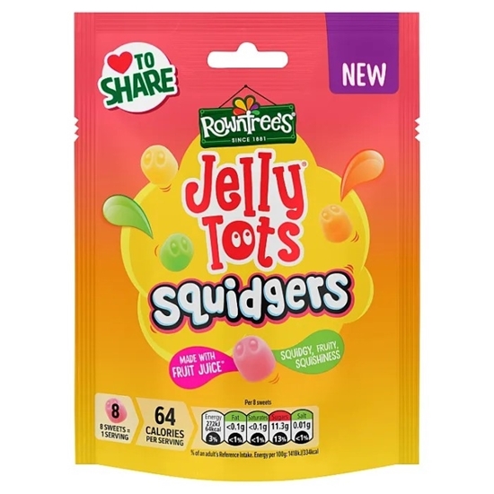 Picture of ROWNTREE JELLY TOT SQUIDGERS POUCH 120G X 9