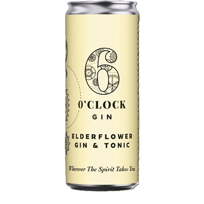 Picture of 6 O'CLOCK ELDERFLOWER GIN & TONIC CAN 250ML X 12 
