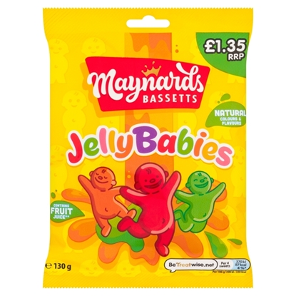 Picture of PM £1.35 BASSETTS JELLY BABIES BAG 130G X 10