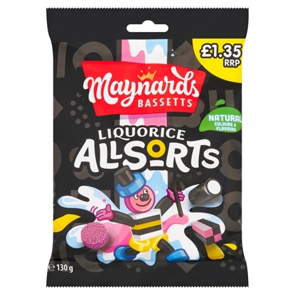 Picture of PM £1.35 BASSETTS LIQUORICE ALLSORTS BAG 130G X 10