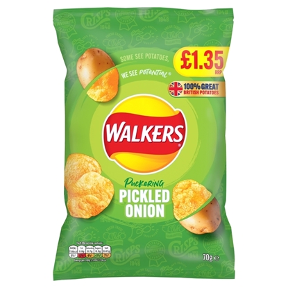Picture of PM £1.35 WALKERS PICKLED ONION 70G X 18