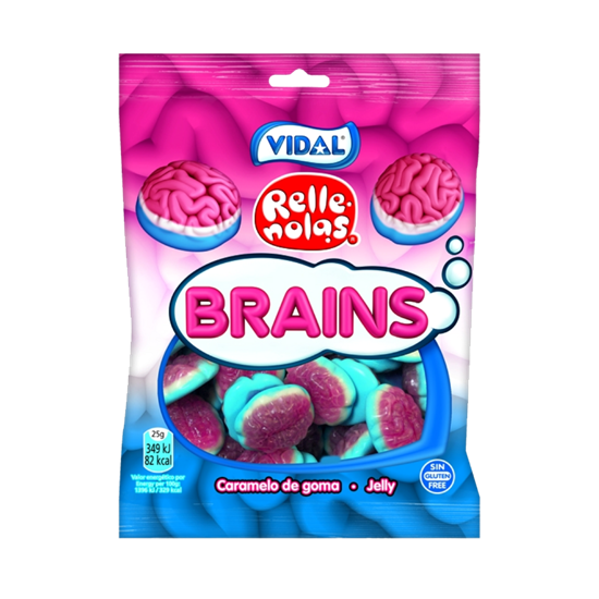 Picture of VIDAL JELLY FILLED BRAINS *BAGS* 90G x 14