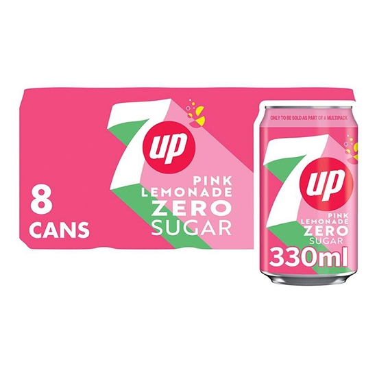 Picture of 7UP ZERO PINK LEMONADE CAN 330ML X 24