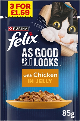 Picture of PM £1.59/3 FELIX AS GOOD AS CHICKEN JELLY 85g x 26