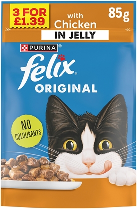 Picture of PM £1.39/ 3 FELIX CHICKEN IN JELLY POUCH 85g x 24