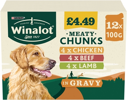 Picture of PM £4.49 WINALOT MEATY CHUNK MIX GRAVY 12PK X 100G